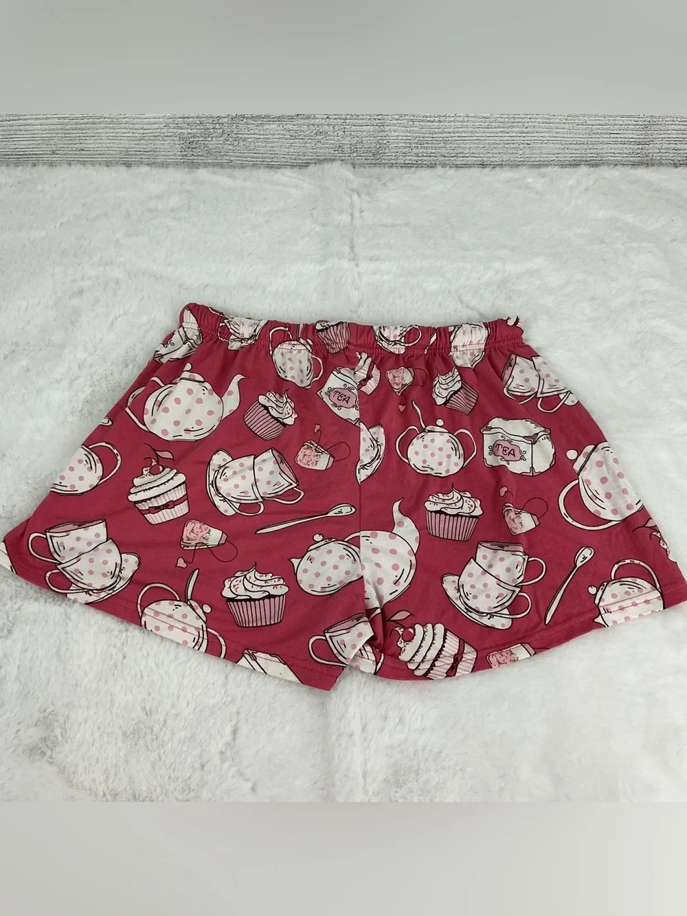 Sam and Olivia Tea Time Pink Polka Dot Sleep Shorts